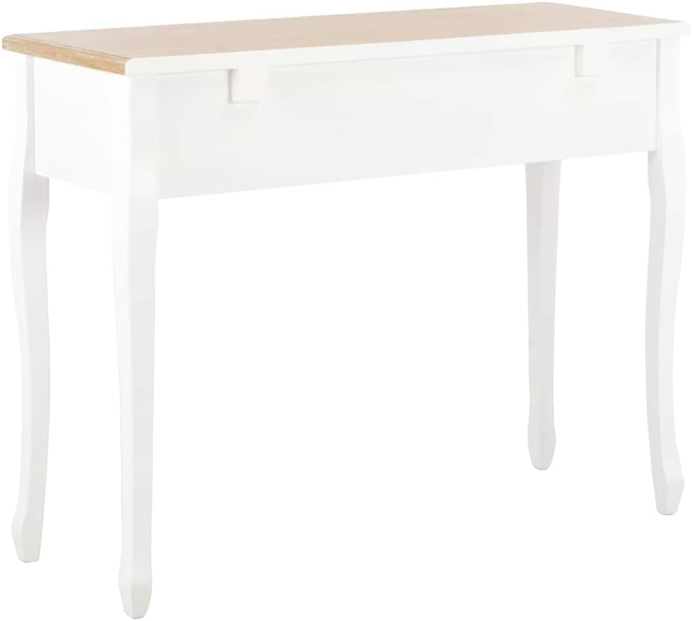 vidaXL Side Table with 3 Drawers White Dressing Table Makeup Table Bedroom Table