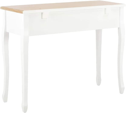 vidaXL Side Table with 3 Drawers White Dressing Table Makeup Table Bedroom Table