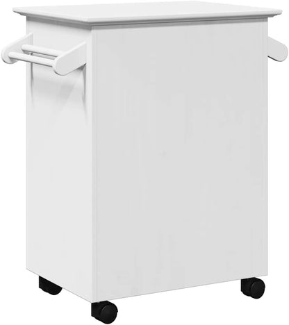 Keukentrolley – Keukenwagen – Serveerwagen – Opbergtrolley – Desserte – Massief grenen hout – Met 4 zwenkwieltjes – Grijs – 100x50x103,5 cm