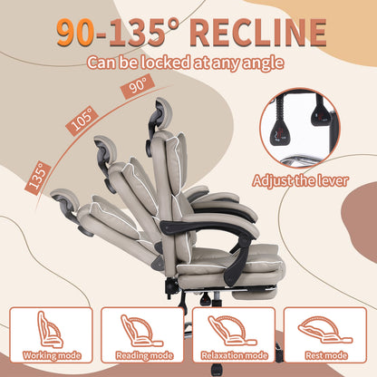 Gamingstoel – Gamestoel – Gaming Chair – Game Stoel – Bureaustoel – Ergonomisch Design – Verstelbare Lendensteun & Neksteun – Zwart-Wit