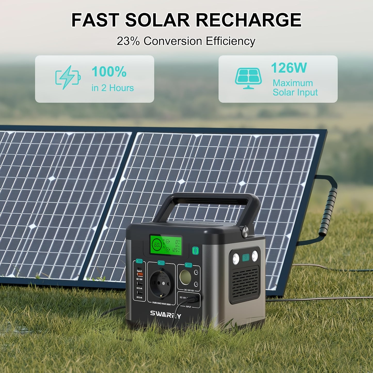 Power Station – Draagbare Accu – Mobiele Generator – Powerbank – Externe Batterij – 300W AC Output – 222Wh Capaciteit – PD 65W Snelladen