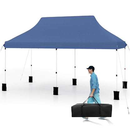 Opvouwbare Partytent – Vouwtent – Tent – Paviljoen – Tuinpaviljoen – Waterbestendig – UV Bescherming 50+ – 3x6m – Hoogte Verstelbaar – Blauw
