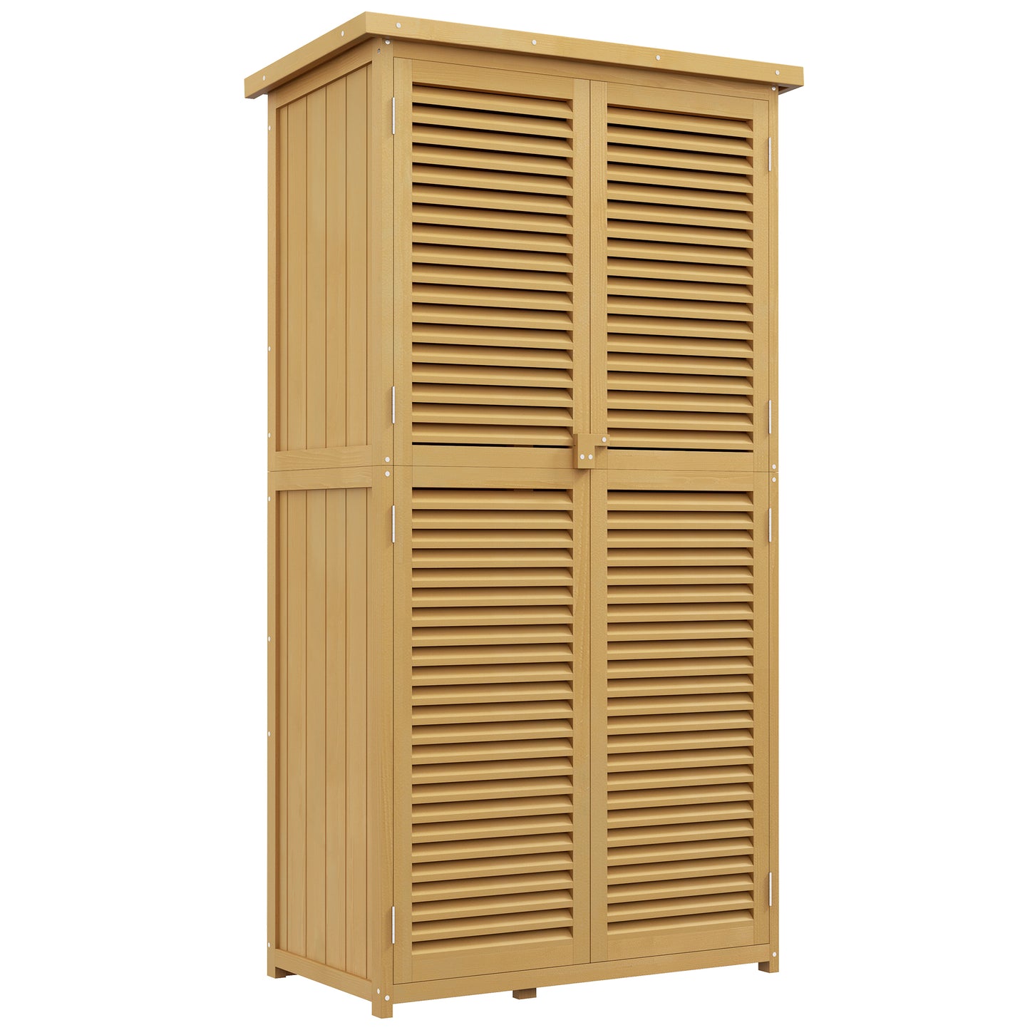 Tuinhuisje – Tuinkast – Tuinberging – Gereedschapsschuur – Opberghuis – Houten Tuinhuisje – Weerbestendig Asfalt Dak – 87x46,5x160 cm – Lichtgeel
