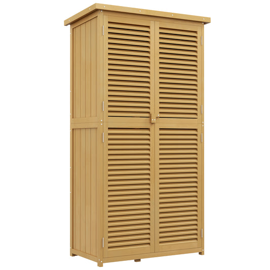 Tuinhuisje – Tuinkast – Tuinberging – Gereedschapsschuur – Opberghuis – Houten Tuinhuisje – Weerbestendig Asfalt Dak – 87x46,5x160 cm – Lichtgeel