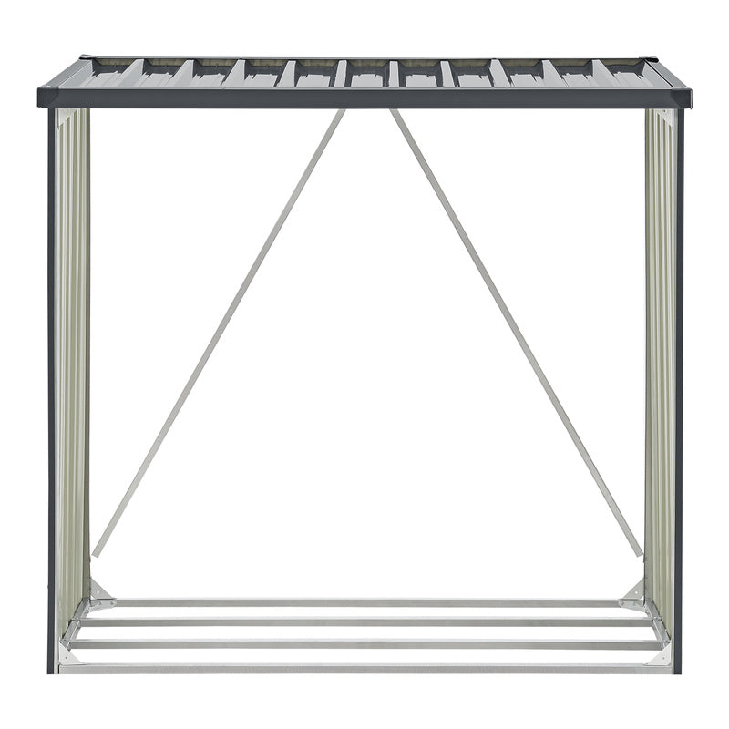 Houtopslag – Houtvat – Houthok – Brandhoutrek – Log Stand – Stalen Constructie – Weerbestendig Antraciet – 156x80x152 cm