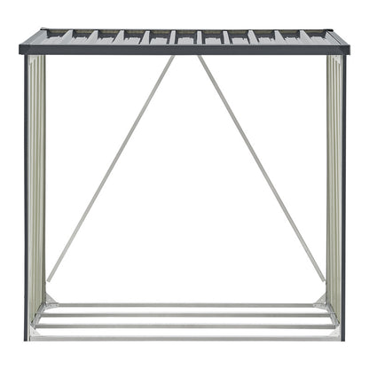 Houtopslagrek – Houtrek – Houtberging – Haardhoutrek – Brandhoutrek – Stalen Constructie – Weerbestendig Antraciet 155x45x157 cm