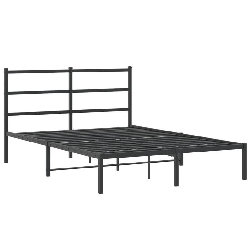 Metalen Bedframe – Stalen Bed Frame – Bedframe Zonder Matras – Metaal Bed Bodem – Zwart Hoofdbord – 135x190 cm – Stevig & Duurzaam
