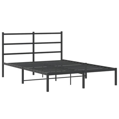 Metalen Bedframe – Stalen Bed Frame – Bedframe Zonder Matras – Metaal Bed Bodem – Zwart Hoofdbord – 135x190 cm – Stevig & Duurzaam
