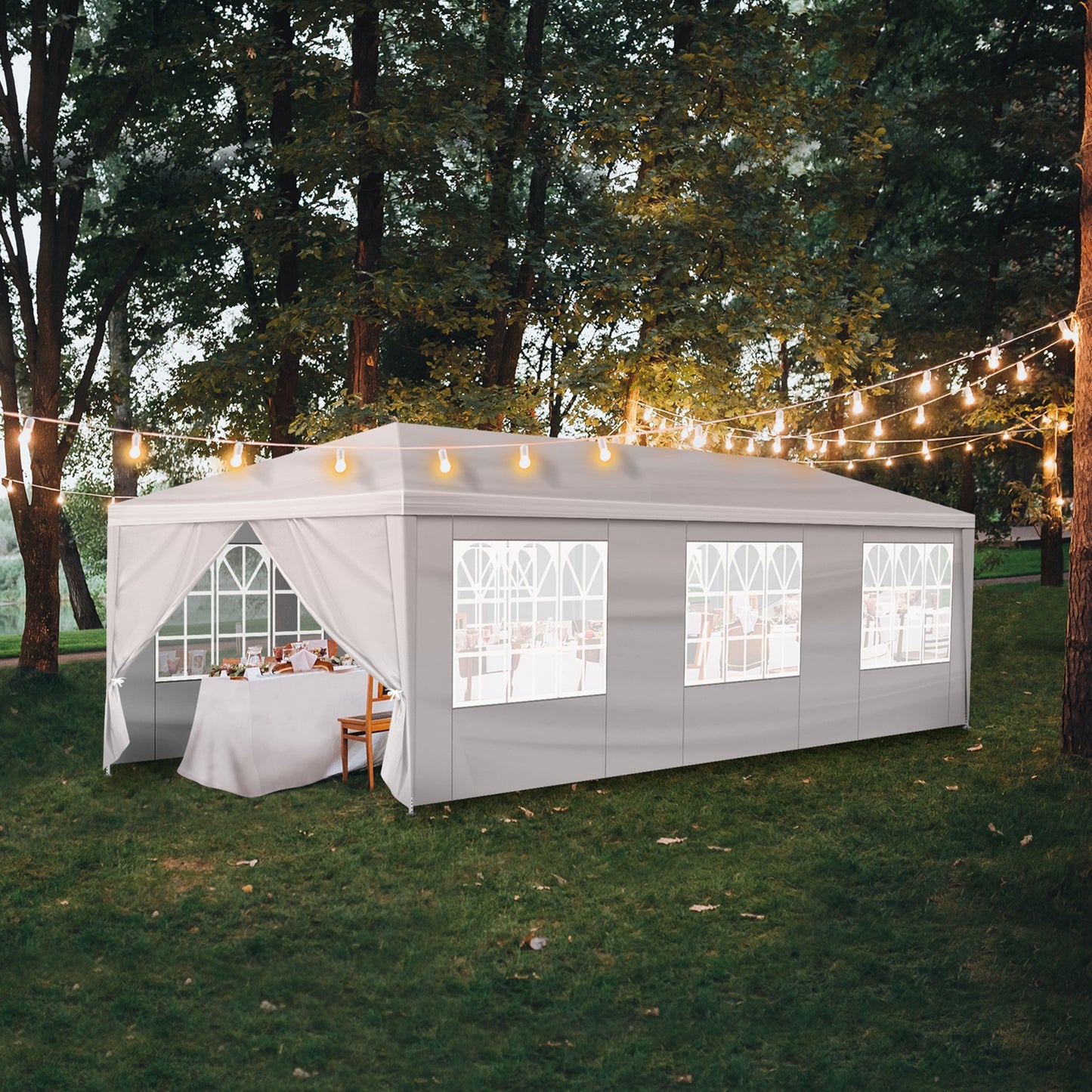Pergola – Overkapping – Tent – Zonwering – Kiosk – 3,05x9,14 m – Stevig IJzeren Frame – Waterafstotend PE Doek