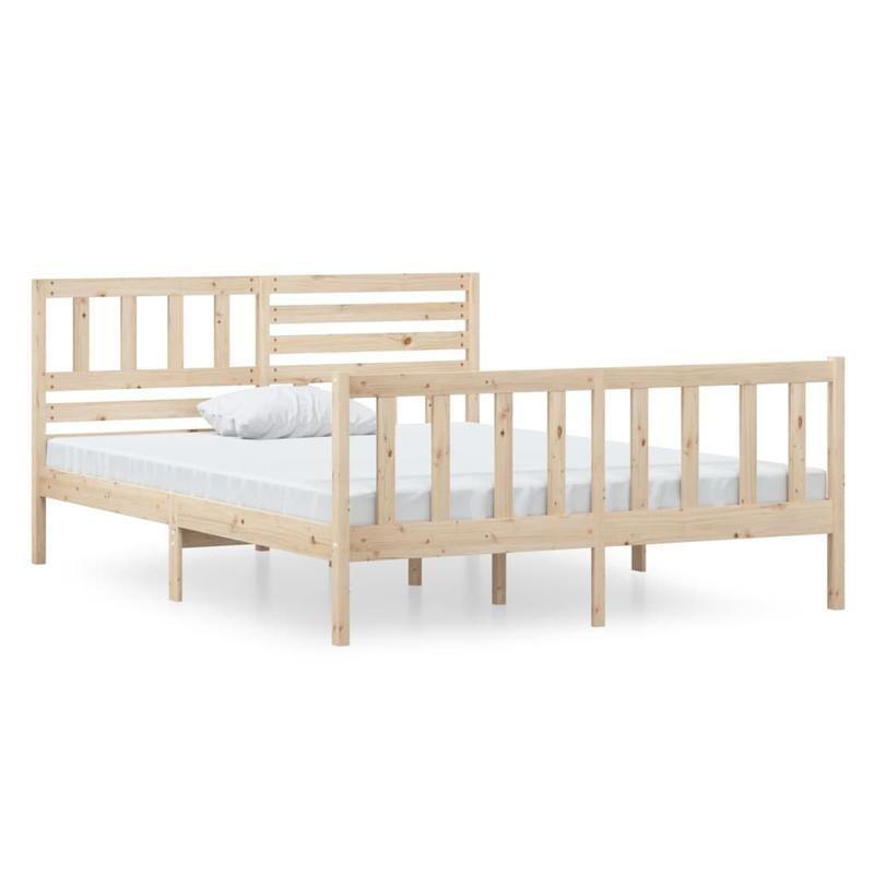 Small Double Bed Frame 120x190cm - Wood & Particle Board Composite Modular Bed Frame with Removable Durable Parts, Easy Assembly Space-Saving Design for Small Spaces, Bed Frame for Bedroom, Contemporary Bed Style, Sleek Woode