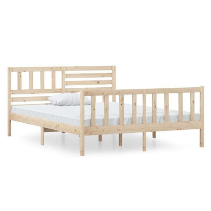 Small Double Bed Frame 120x190cm - Wood & Particle Board Composite Modular Bed Frame with Removable Durable Parts, Easy Assembly Space-Saving Design for Small Spaces, Bed Frame for Bedroom, Contemporary Bed Style, Sleek Woode