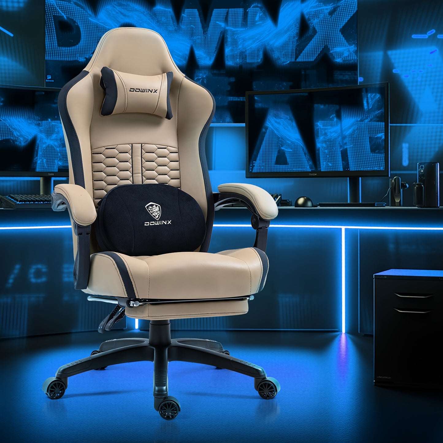 Gamingstoel – Gamestoel – Gaming Chair – Game Stoel – Bureaustoel – Pocketvering Zitting – Verstelbare Voetensteun – Ergonomische Rugsteun – Stalen Frame
