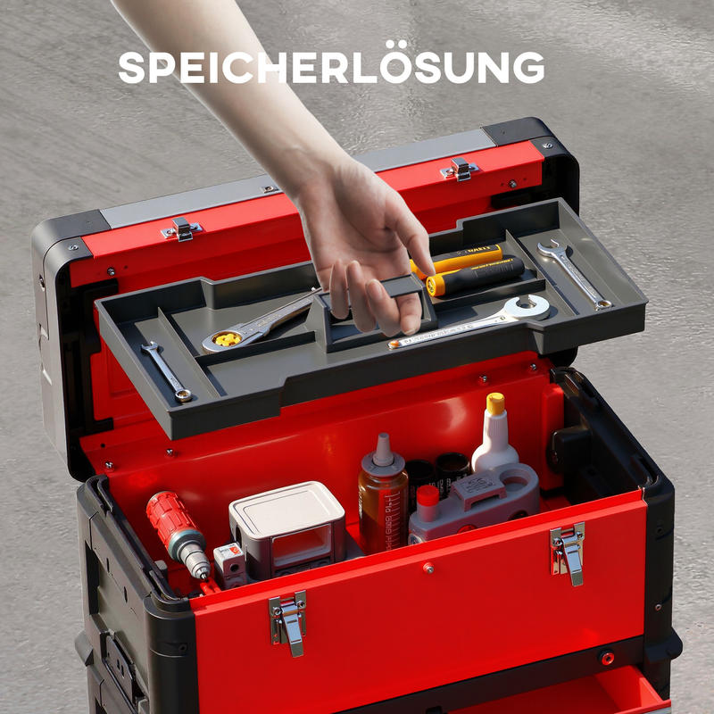 Gereedschapskoffer – Gereedschapskist – Toolbox – Gereedschapwagen – Werkplaats Organizer – Compact Ontwerp – Stevige Metalen Constructie – Mobiel Met Zwenkwielen