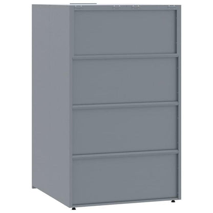 Afvalbak – Vuilnisbak – Containers – Afvalcontainer – Buitenbak – Staal Met Wielen – Ventilatie En Sluitingen – Grijs 138x79x117 cm