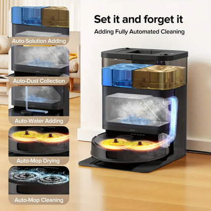 Robotstofzuiger – Robot Vacuum – Dweilrobot – Schoonmaakrobot – Huisdierstofzuiger – 20.000 Pa Zuigkracht – Automatisch Leegstation & Zelfreinigende Dweil