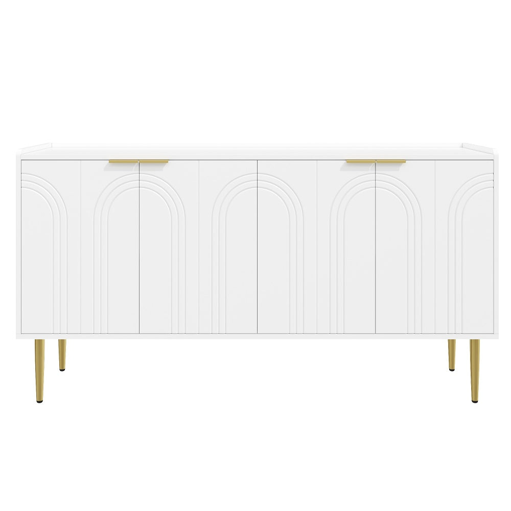 Dressoir – Opbergkast – Servieskast – Ladekast – Buffetkast – Modern Minimalistisch Design – Compact 140x38x75 cm – Wit