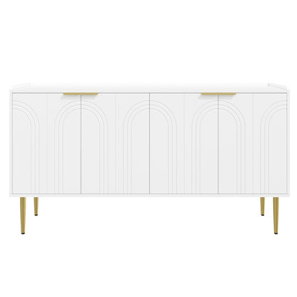 Dressoir – Opbergkast – Servieskast – Ladekast – Buffetkast – Modern Minimalistisch Design – Compact 140x38x75 cm – Wit
