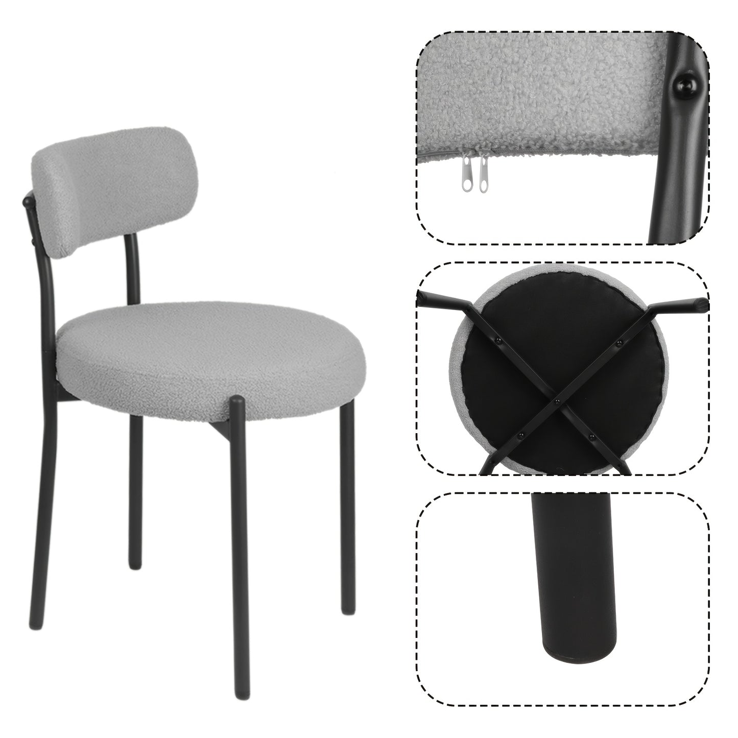 Eetkamerstoelen – Kuipstoelen – Keukenstoelen – Dinersstoelen – Stoelen Set Van 4 – Velvet Bekleding – Zwarte Metalen Poot