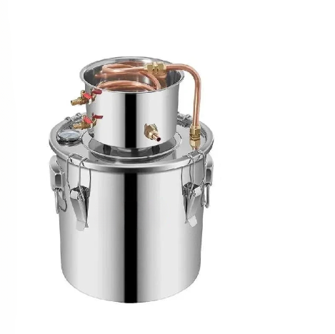 Vevor - Alcohol distillateur - Distilleerketel voor Alcohol - Destilleerapparaat Etherische Olie - Maak zelf Bier, Wijn of Sterke Drank - Fermentatie set - 50L - Zilver - QUORE