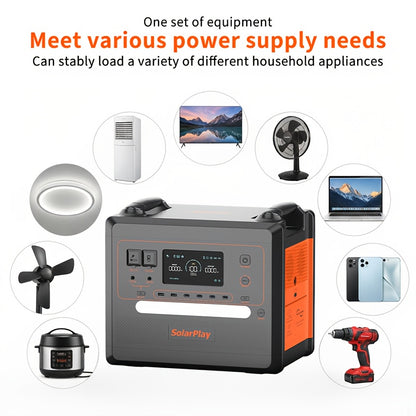 Draagbare Power Station – Mobiele Stroomvoorziening – Powerbank – Outdoor Generator – Noodstroom – 2500W Vermogen – 2304Wh LiFePO4 Batterij – Snelladen USB-C & AC Uitgangen