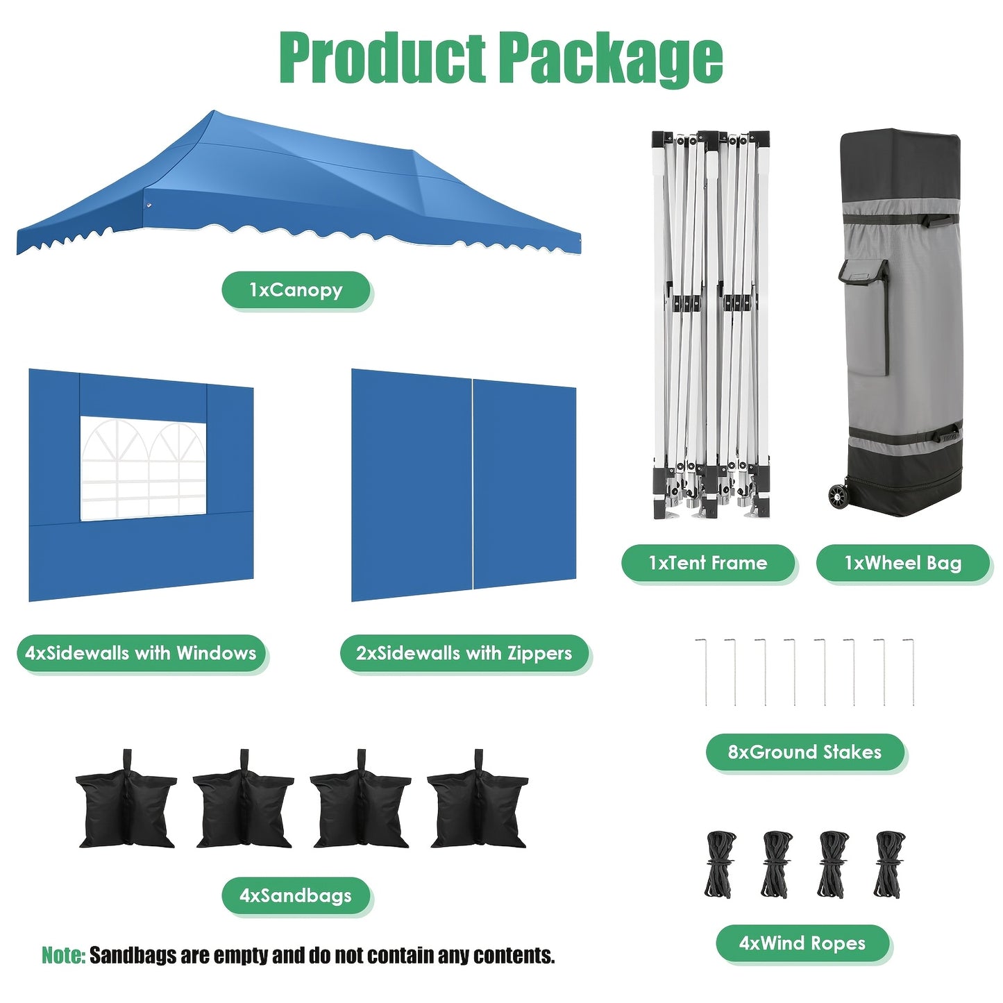Pop-Up Partytent – Tuin Tent – Markt Tent – Overkapping – Schaduw Tent – 3x6 Meter – Waterafstotend Oxford Doek