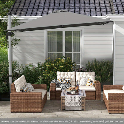 Zweefparasol – Hangparasol – Tuinparasol – Terrasparasol – Kantelbare Parasol – 3m Groot – 360° Draaibaar – Aluminium Frame – Scheurbestendig Polyester