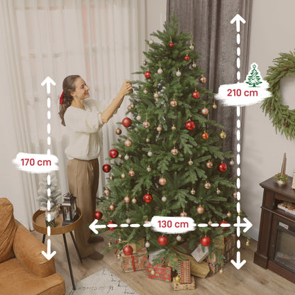 Kunstkerstboom – Nepboom – Kerstboom Kunststof – Vouwbare Kerstboom – Groene Kunstkerstboom – Realistische Uiterlijk – Houten Voet