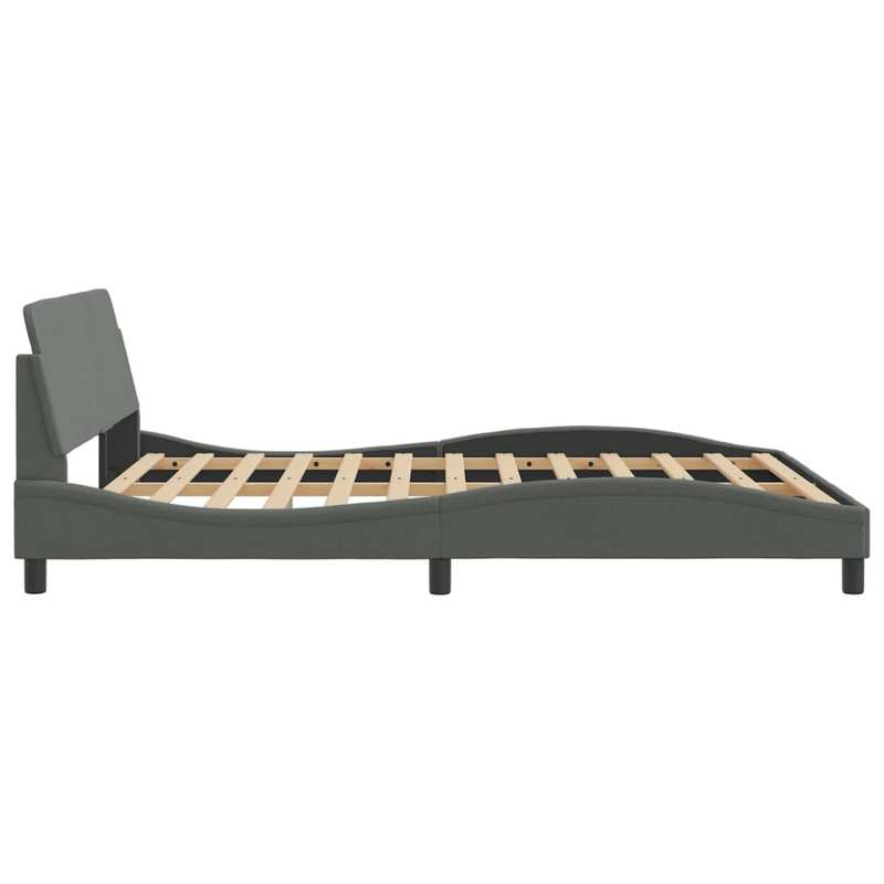 Bedframe – Tweepersoonsbed – Opbergbed – Slaapkamermeubel – Stijlvol Bed – Donkergrijs – 160x200 cm – Met Opbergruimte – Stevig Metalen Frame
