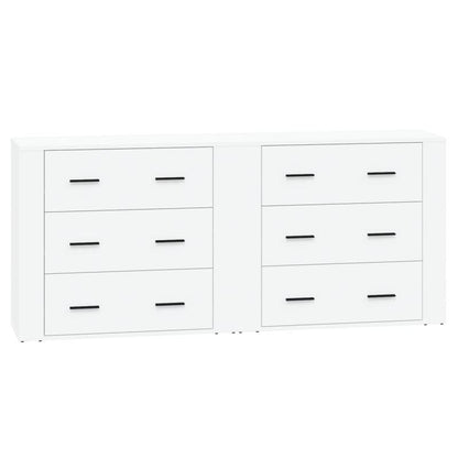 Dressoir – Kast – Opbergkast – Ladekast – Commode – Set Van 2 – Wit Bewerkt Hout – Stijlvol En Praktisch