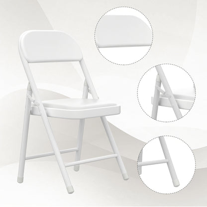 Klapstoel – Vouwstoel – Opvouwbare Stoel – Stapelbare Stoel – Zwarte Set – Metalen Frame – Memory Foam Zitting