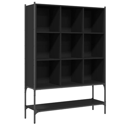Boekenkast – Opbergkast – Boekenrek – Wandkast – Vakkenkast – Zwart – Hout – 102x30x141,5 cm – Stevig & Ruimtebesparend