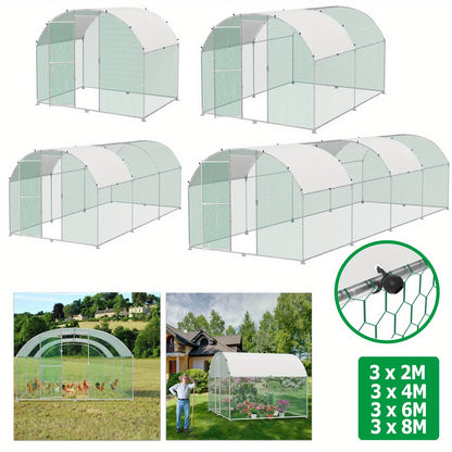 Kippenren – Kippenhok – Buitenren – Pluimvee Ren – Dierenren – 3x6 Meter – Verzinkt Stalen Frame – PE Koepeldak