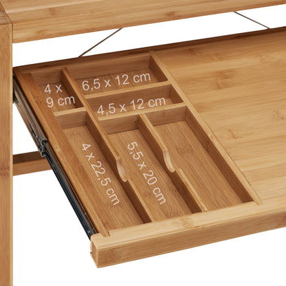 Computer Desk in Natural - (W)106.5 x (H)76.5 x (D)55.5cm