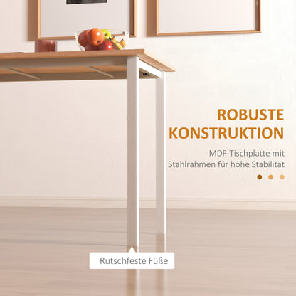 Eettafel – Keukentafel – Uitschuifbare Tafel – Uitklapbare Eetkamertafel – Diner Table – Voor 4-6 Personen – Melamine Blad – Stalen Poten