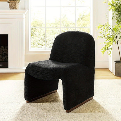 Lounge Stoel – Fauteuil – Zithoekstoel – Armstoel – Designstoel – Modern Zwart – Ergonomisch Gestoffeerd – Massief Houten Frame