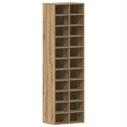 Schoenenkast – Schoenenmeubel – Schoenenrek – Schoenenopberger – Schoenenkastje – Massief Hout – Veelzijdige Compartimenten – Klassiek Design – 54x34x183 cm – Duurzaam Metalen Details