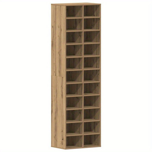 Schoenenkast – Schoenenmeubel – Schoenenrek – Schoenenopberger – Schoenenkastje – Massief Hout – Veelzijdige Compartimenten – Klassiek Design – 54x34x183 cm – Duurzaam Metalen Details