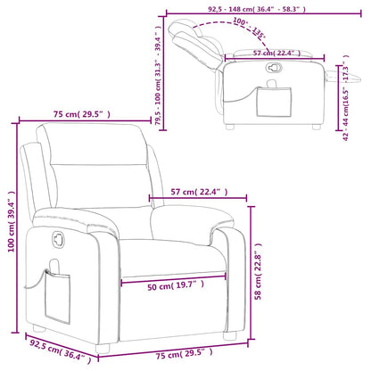 Elektrisch Verstelbare Fauteuil – Relaxstoel – Zwaai-zetel – Relaxfauteuil – Elektrische Relaxstoel – Fluweelbekleding – USB Massagefunctie – Crème Kleur