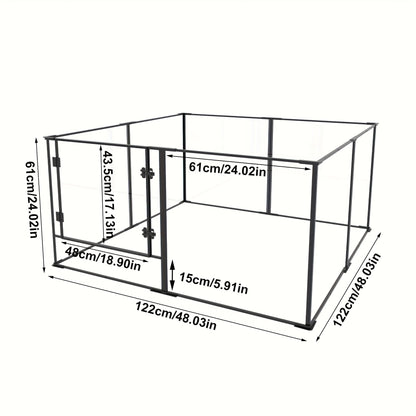 Hondenren – Puppyren – Hondenkennel – Hondenbench – Binnenren – 122x122 cm – Plexiglas – Modulair & Uitbreidbaar