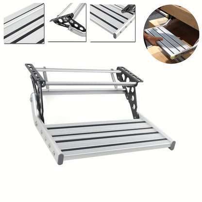 Opstap Caravan – Instaptrap Camper – Inklapbare Trede Motorhome – Reistrap Caravan – Aluminium Opstap – Draagvermogen 150 Kg – Compact En Roestvrij