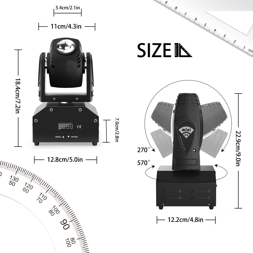 LED Moving Head Spot – Moving Head Spotlights – DJ Verlichting – Discolamp – Feestverlichting – 2-Pack 100W RGBW Met Gobo Beam – DMX & Voice-Activated – Duurzaam Aluminium Met Ventilatie