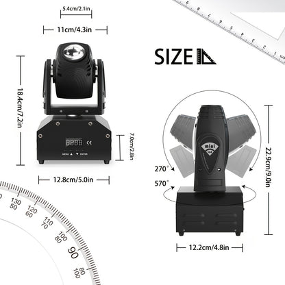 LED Moving Head Spot – Moving Head Spotlights – DJ Verlichting – Discolamp – Feestverlichting – 2-Pack 100W RGBW Met Gobo Beam – DMX & Voice-Activated – Duurzaam Aluminium Met Ventilatie