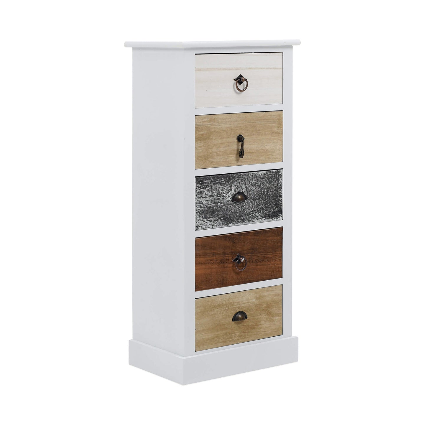 Dressoir – Ladekast – Opbergkast – Commode – Kast – 5 Lades – Paulowniahout – Vintage Retro Design – 84x37x27 cm