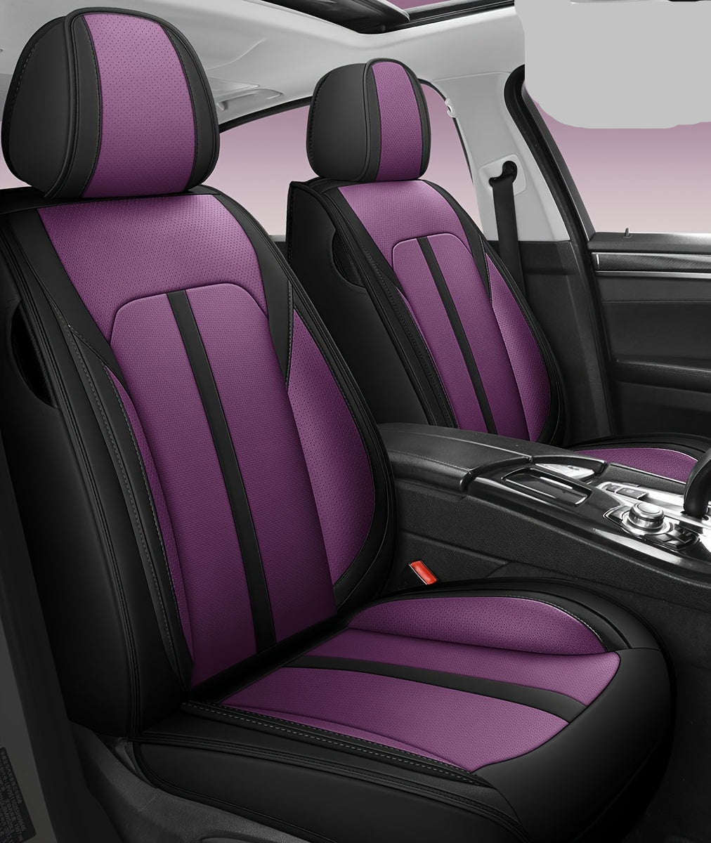 Stoelhoezen auto – Autostoelhoes – Zetelhoes – Stoelbekleding – Stoelbescherming – Universeel 5 zitplaatsen – Waterdicht Nappa-leer – Comfortabele schuimvulling
