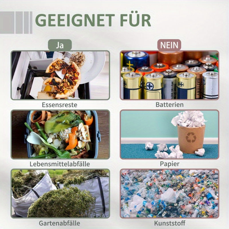Compostbak – Compostton – Compostvat – Compostcontainer – Composteerder – 160L Dubbelvak Design – Stevige Metaalconstructie Met Ventilatie