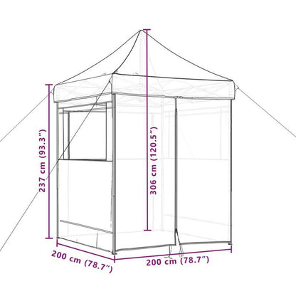 Portable Foldable Pop-Up Party Tent with 4 Walls - Instant Setup, Sturdy Frame & Taupe Beige/Brown Canopy, Easy Setup for Weddings, Camping, Backyard Events - Lightweight Outdoor Shelter with Space (No Tools Required)