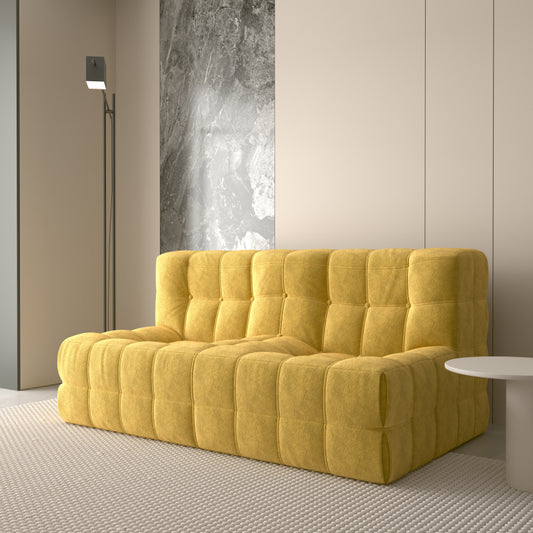 Zitzak – Beanbag – Loungestoel – Poef – Floor Sofa – Gele Flanellen Bekleding – Antislip Onderkant – Comfortabel & Makkelijk Schoon Te Maken