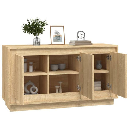 Sideboard – Dressoir – Opbergkast – Wandmeubel – Braun – Sonoma Eikenhoutlook – Stevig Houtmateriaal – Compact Formaat 102x35x55 cm