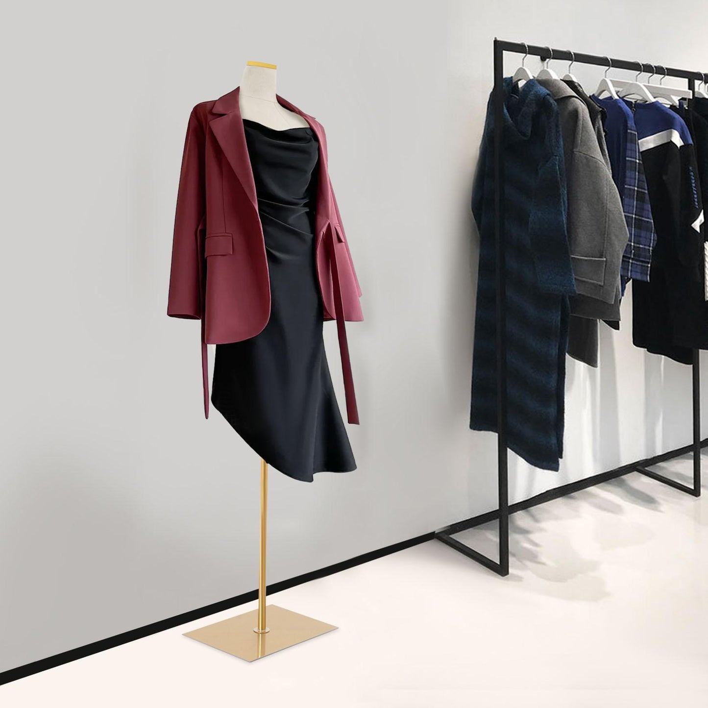 Dames Etalagepop – Modepop – Mannequin – Paspop – Winkelpop – Verstelbare Hoogte 150-210 cm – Duurzaam PU Materiaal – Wit