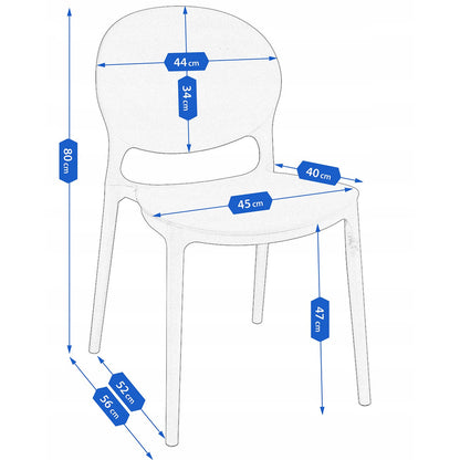 Stoel – Eetkamerstoel – Bureaustoel – Tuinstoel – Kunststof Stoel – Weerbestendig Polypropyleen – Set Van 4 – Max. 120 kg Draagvermogen